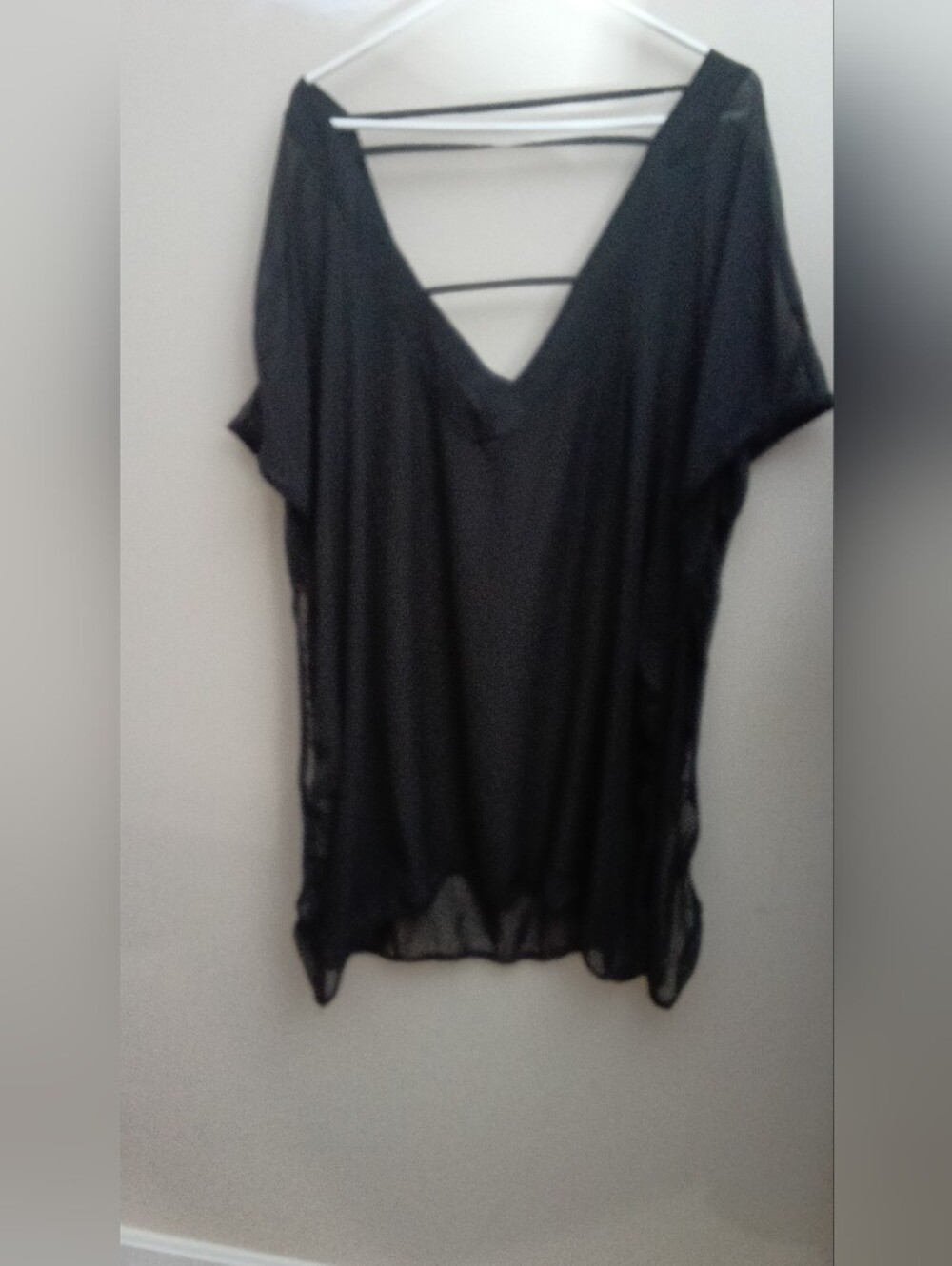 MAZU SWIM Sheer Black V-Neck Swim Cover-Up SIZE 2X - Picture 7 of 8